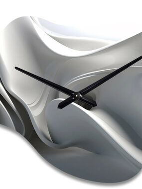 Modern Abstract Wave Wall Clock in Black and White
